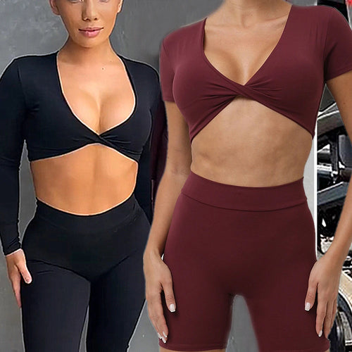 Pad Fitness Women Gym Yoga Top Short Crop Yoga Shirt Sport T-shirts Workout Clothes Exercise Clothing